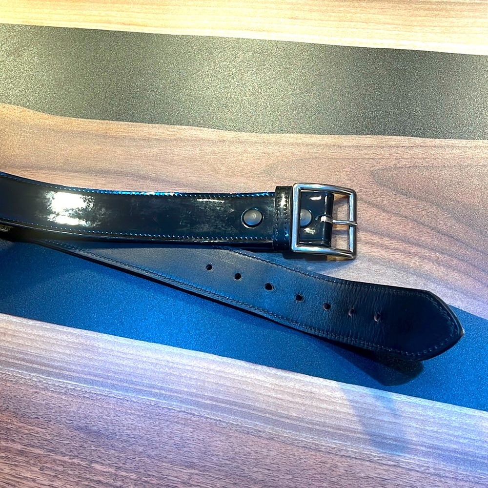 Genuine Boston Leather Patent Leather Belt